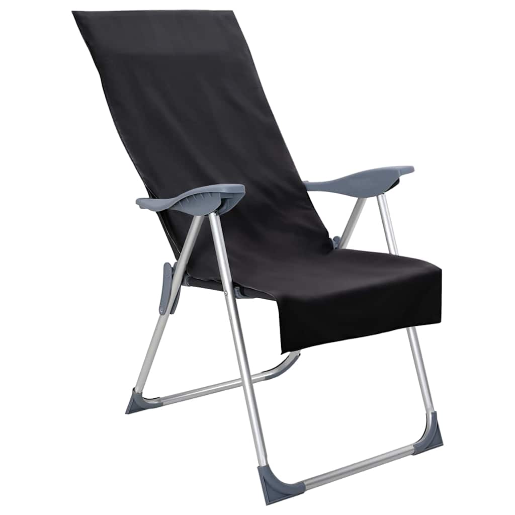 vidaXL Buiten Stoel Handdoeken 2 pcs Zwart 130 x 60 cm