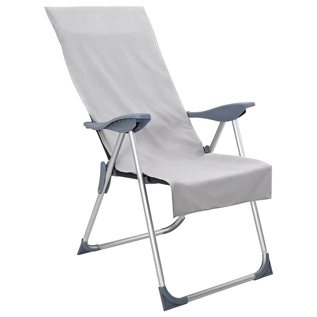 vidaXL Buiten Stoel Handdoeken 2 pcs Grijs 130 x 60 cm