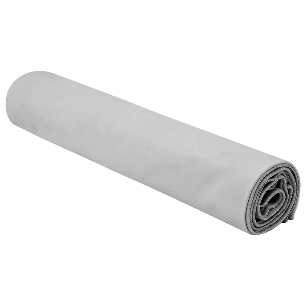 vidaXL Sporthanddoeken 2 pcs Grijs 140 x 70 cm Polyester en polyamide