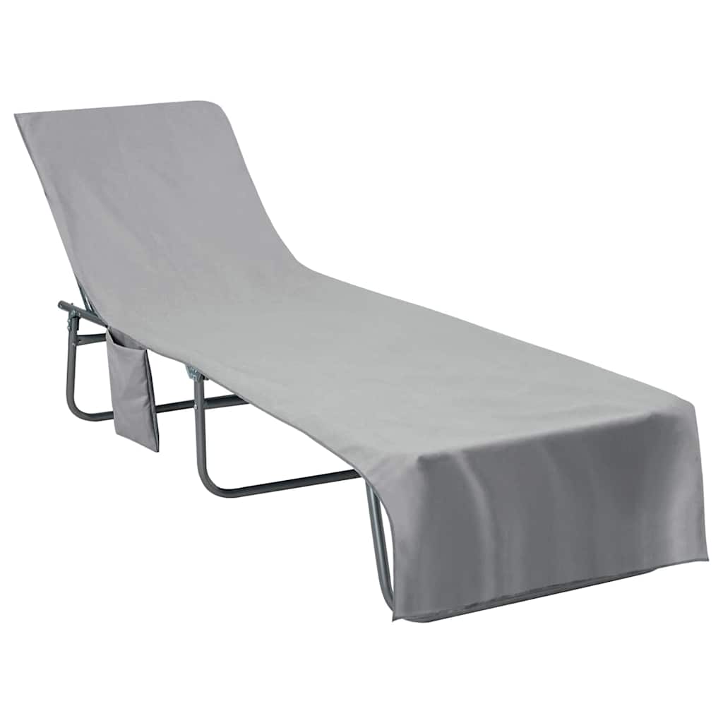 vidaXL Ligbedhanddoeken 2 pcs Donkergrijs 210 x 75 cm