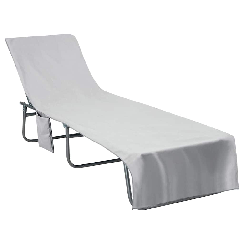 vidaXL Ligbedhanddoeken 2 pcs Grijs 210 x 75 cm Polyester en Polyamide
