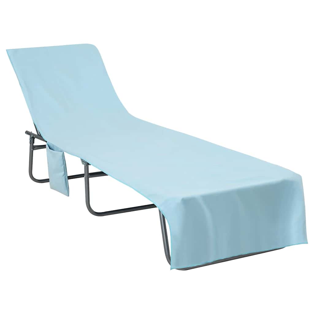 vidaXL Ligbedhanddoeken 2 pcs Blauw 210 x 75 cm Polyester en Polyamide