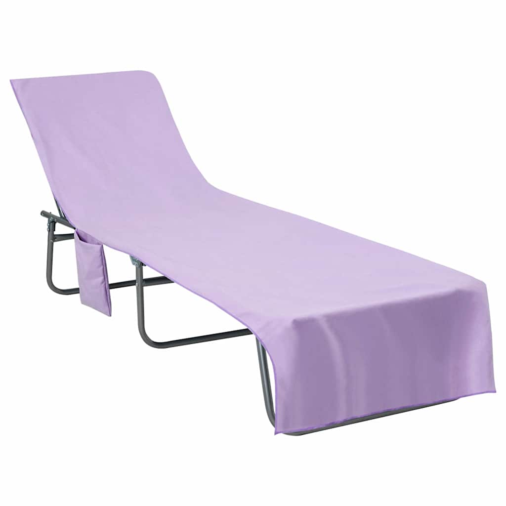 vidaXL Ligbedhanddoeken 2 pcs Paars 210 x 75 cm Polyester en Polyamide