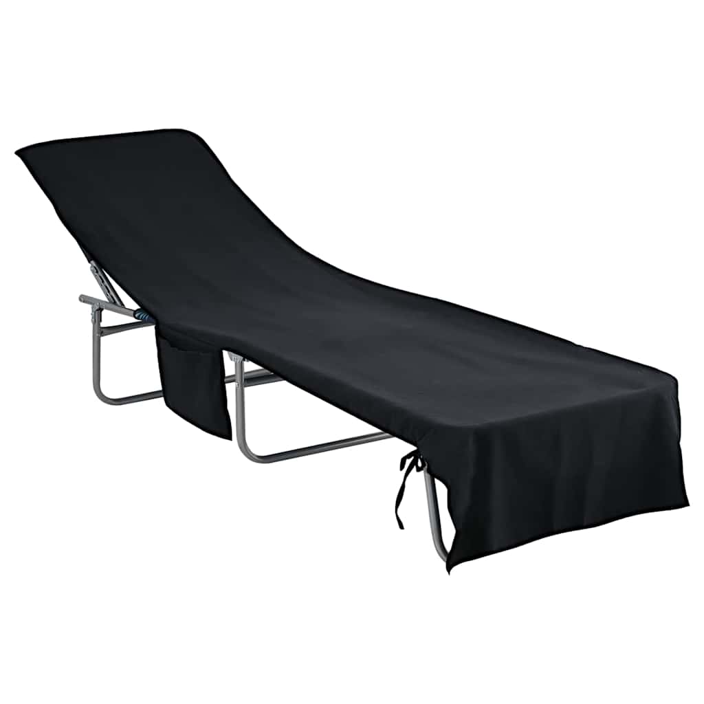 vidaXL Ligbedhanddoeken 2 pcs Zwart 210 x 75 cm Polyester en Polyamide