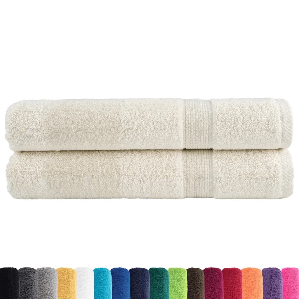 vidaXL Saunadoeken SOLUND 2 st 600 g/m² 80x200 cm crèmekleurig