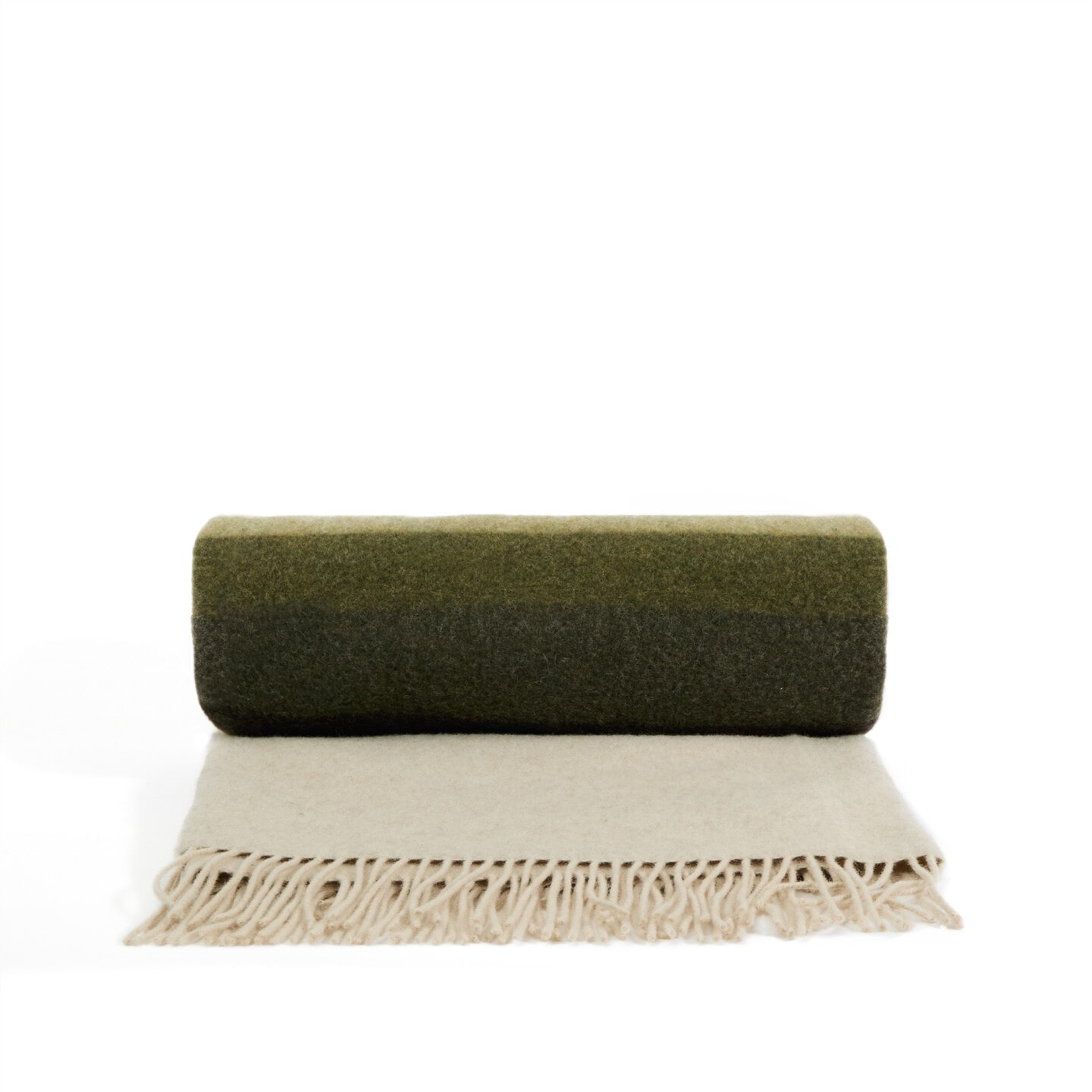 Kave Home Plaid Voreni Wol - Donkergroen