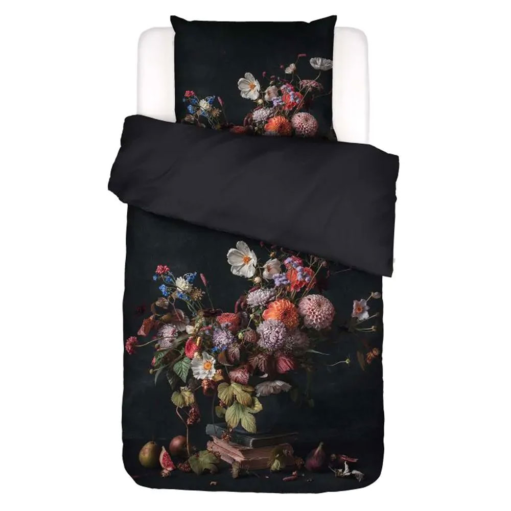 Essenza Dekbedovertrek Bouquet Anthracite Eenpersoons