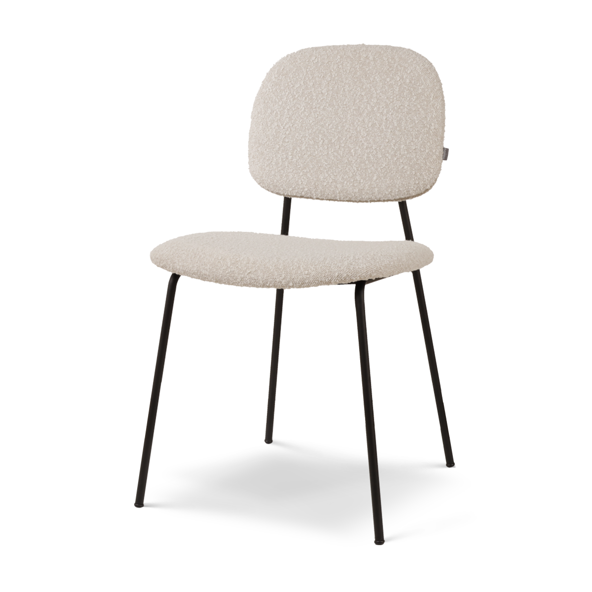 Nolon Jasmijn eetkamerstoel bouclé beige - zwart onderstel