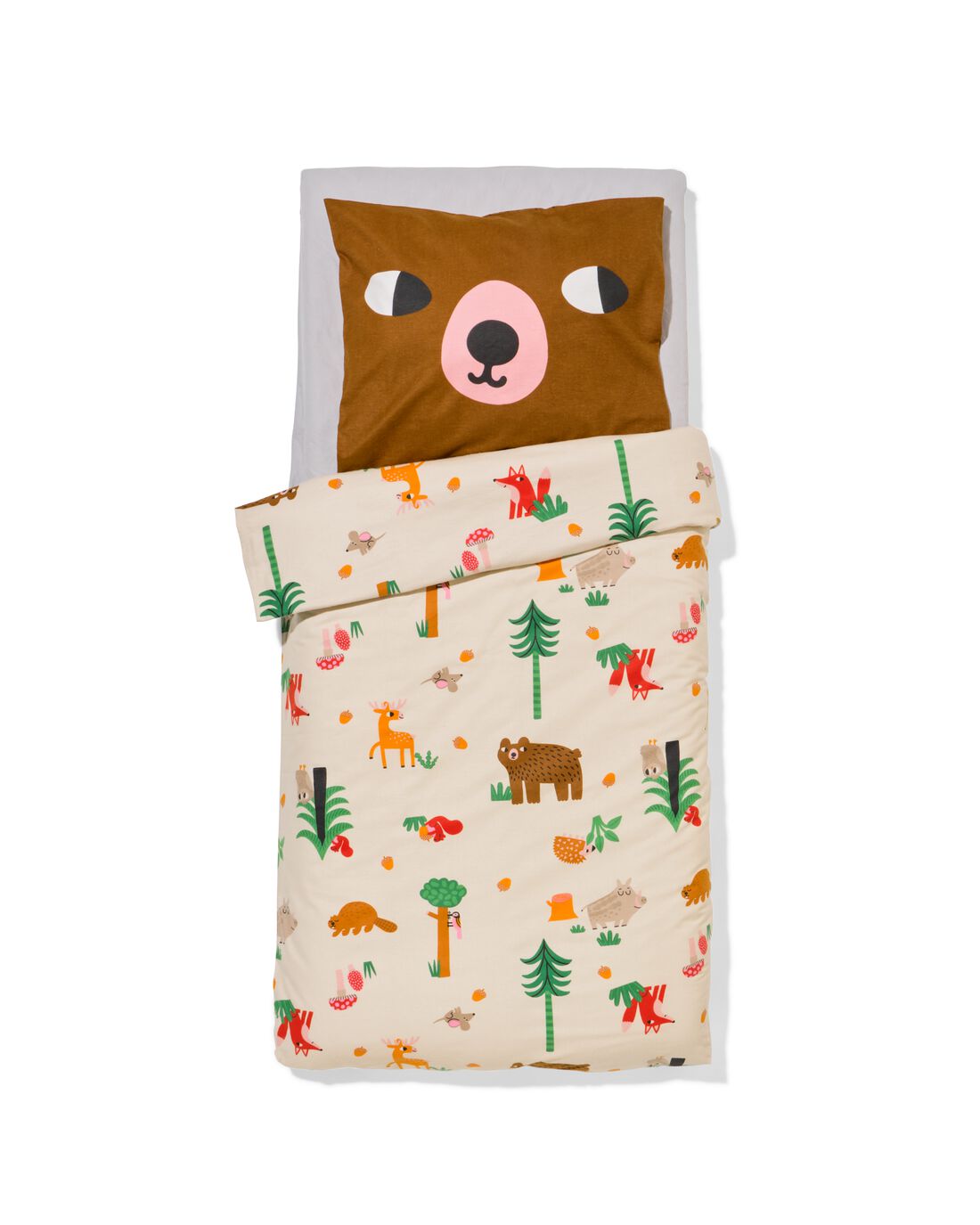 HEMA Peuterdekbedovertrek 120x150cm flanel bosdieren (multi)