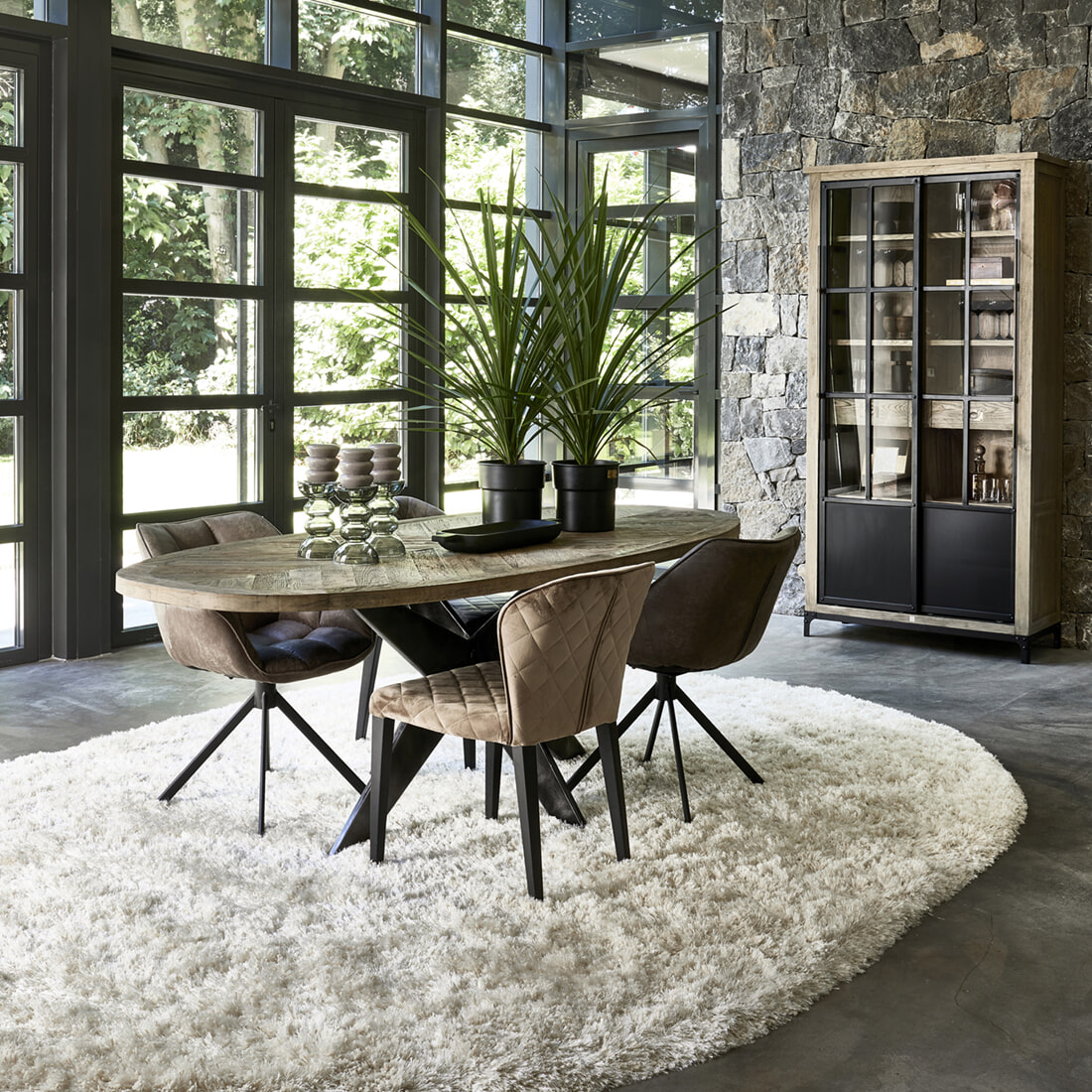 Rivièra Maison Vloerkleed Cecil 390 x 280cm - Crème - Ovaal