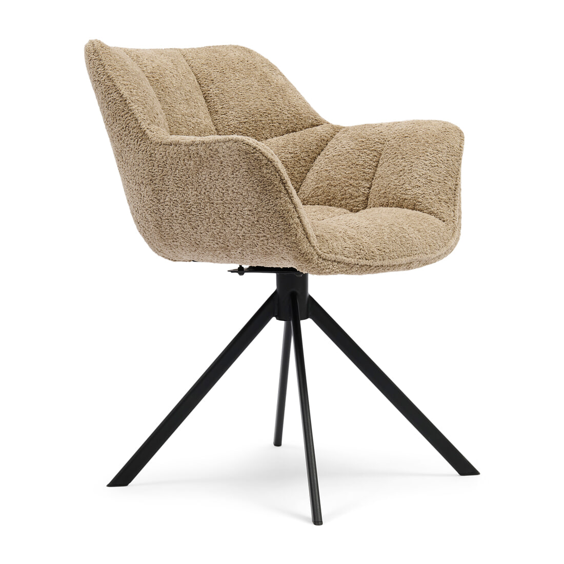 Rivièra Maison Draaibare Eetkamerstoel Carnaby Chenille - Soft Walnut