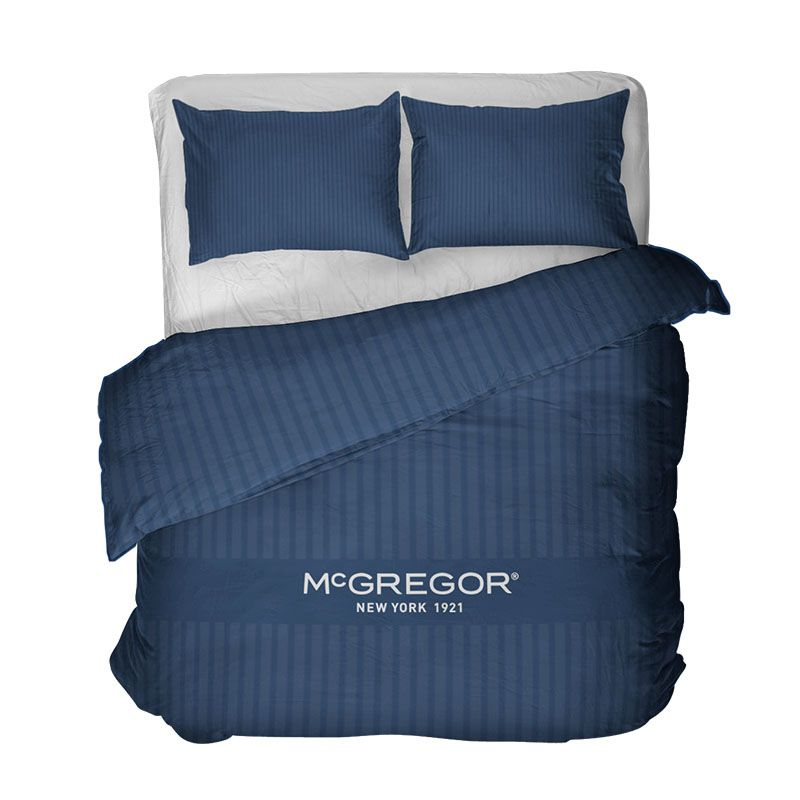 McGregor Dekbedovertrek  Katoen Satijnstreep Eenpersoons (140x200 Cm) Taupe Katoen Strepen  - Overtrek - 140x200 Cm (Eenpersoons) - - 