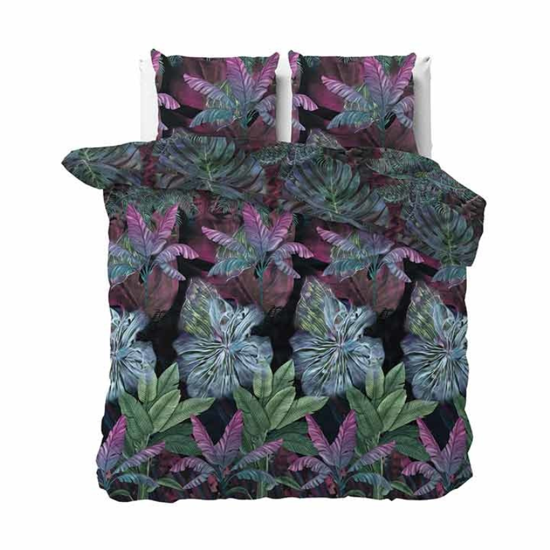 Manilla Dekbedovertrek Velvet Elora Eenpersoons (140x200 Cm) Meerkleurig Microvezel Natuur & Bloemen  - Overtrek - 140x200 Cm (Eenpersoons) - - 