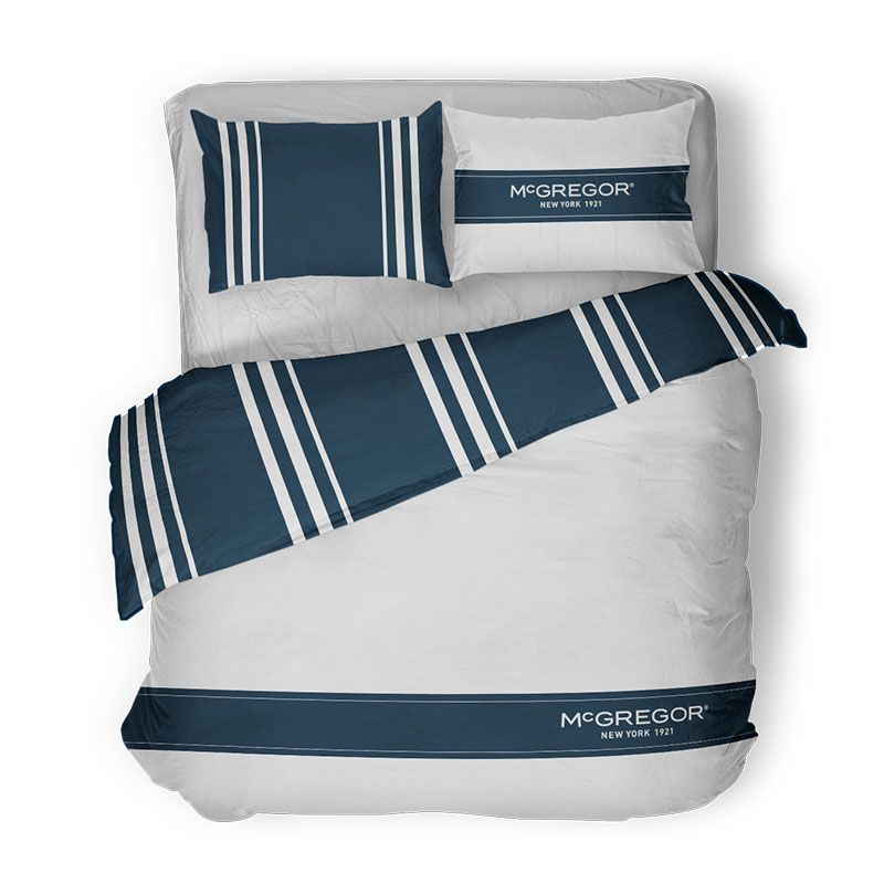 McGregor Dekbedovertrek  Katoen Staten Island Eenpersoons (140x200 Cm) Taupe Katoen Strepen  - Overtrek - 140x200 Cm (Eenpersoons) - - 