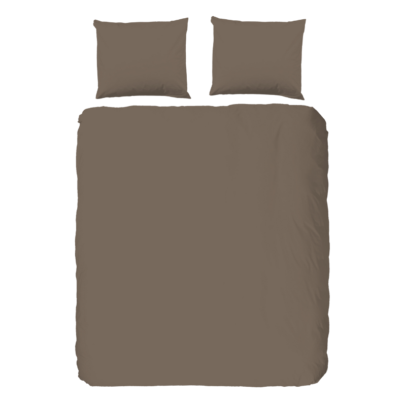 Pure Dekbedovertrek  Uni Eenpersoons (140x200 Cm) Taupe Microvezel Effen  - Overtrek - 140x200 Cm (Eenpersoons) -  - 