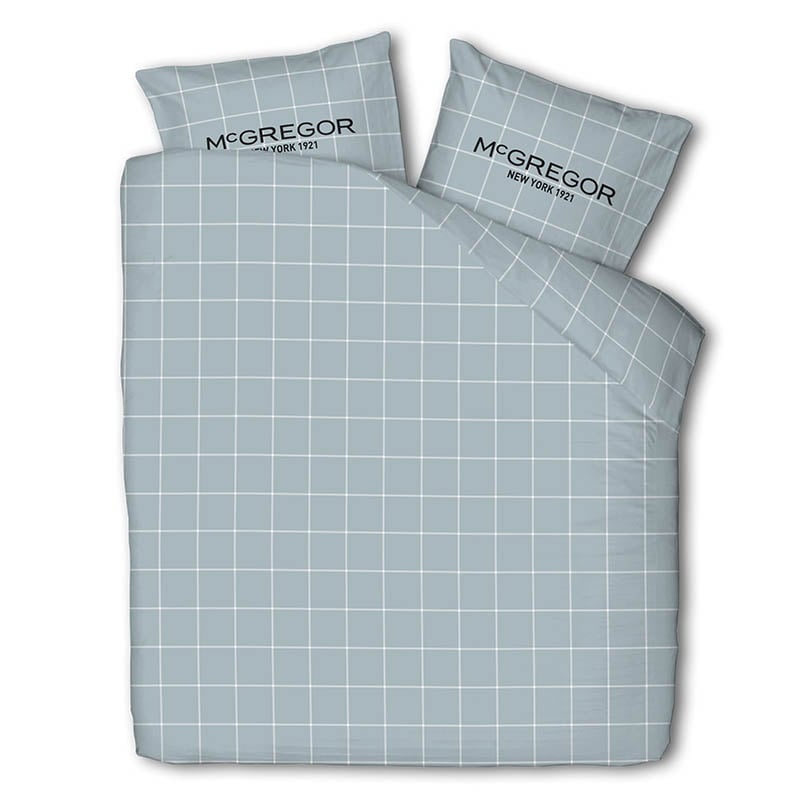 McGregor Dekbedovertrek  KatoenFlanel Coastal Blues Eenpersoons (140x200 Cm) Blauw Flanel Ruiten  - Overtrek - 140x200 Cm (Eenpersoons) - 