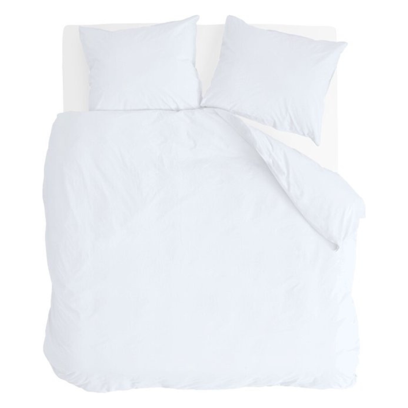 Byrklund Dekbedovertrek Katoen Sleep Softly Wit Eenpersoons (140x200 Cm) Wit Katoen Effen  - Overtrek - 140x200 Cm (Eenpersoons) -  - 