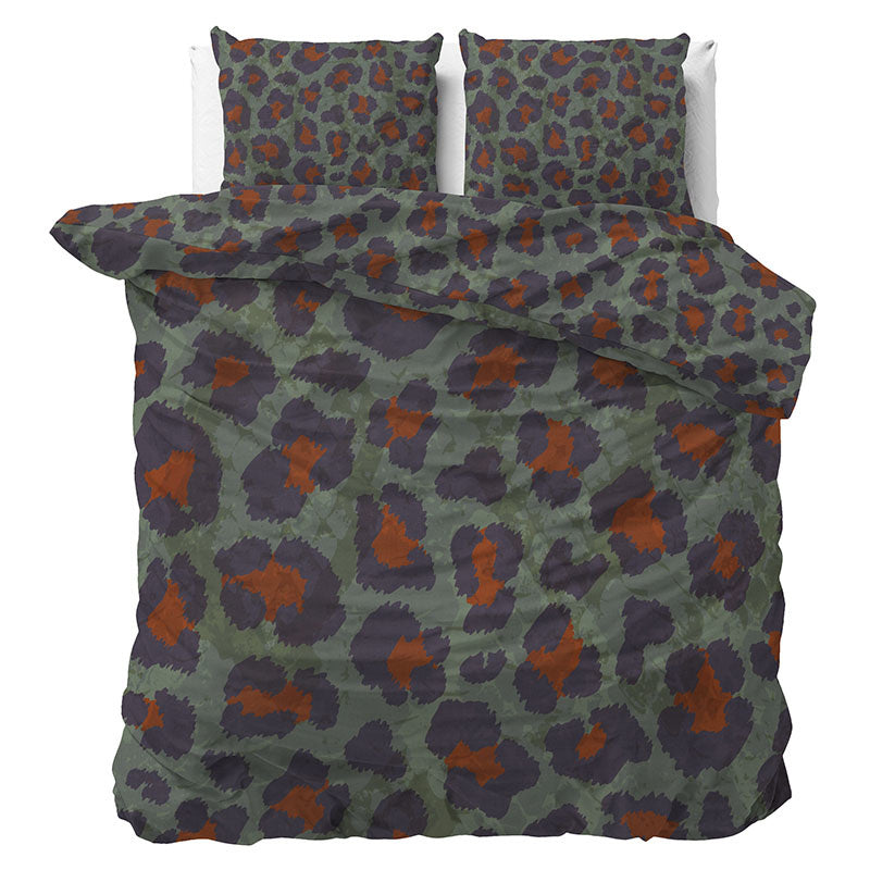 Manilla Dekbedovertrek Katoen Satijn Floor Tweepersoons (200x200 Cm) Groen Katoen Satijn Bloemen  - Overtrek - 200x200 Cm (Tweepersoons) -  - 