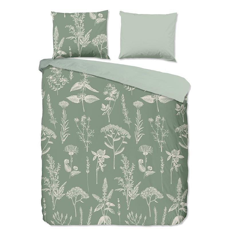 Good Morning Dekbedovertrek KatoenFlanel Herbs Eenpersoons (140x200 Cm) Meerkleurig Katoen Flanel Natuur & Bloemen  - Overtrek - 140x200 Cm - 