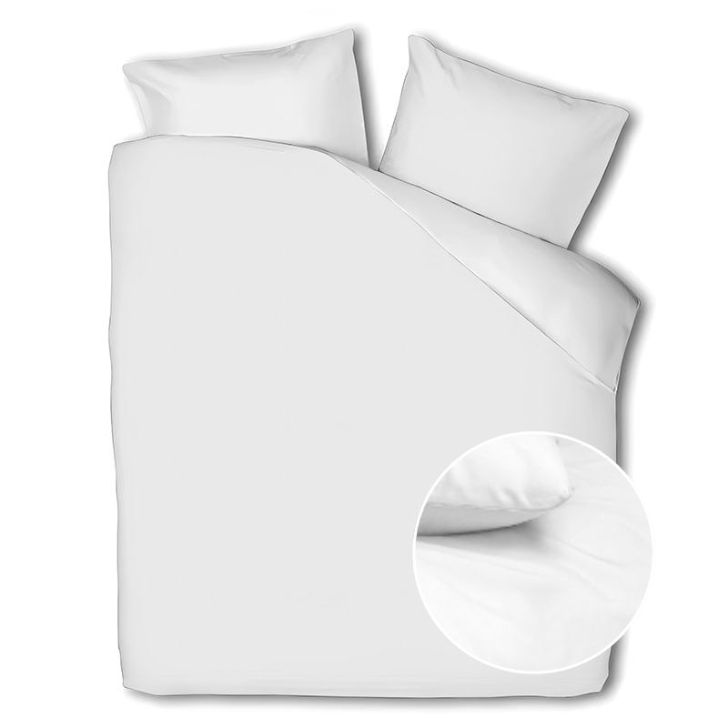 Dreamhouse Dekbedovertrek Percale Katoen Uni LitsJumeaux (240x220 Cm) Wit Percale Katoen Effen  - Overtrek - 240x220 Cm (Lits-Jumeaux) - - 