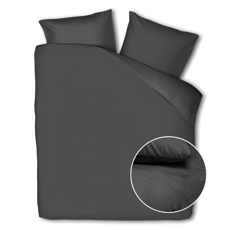 Dreamhouse Dekbedovertrek Percale Katoen Uni LitsJumeaux (240x220 Cm) Antraciet Percale Katoen Effen  - Overtrek - 240x220 Cm (Lits-Jumeaux) - - 