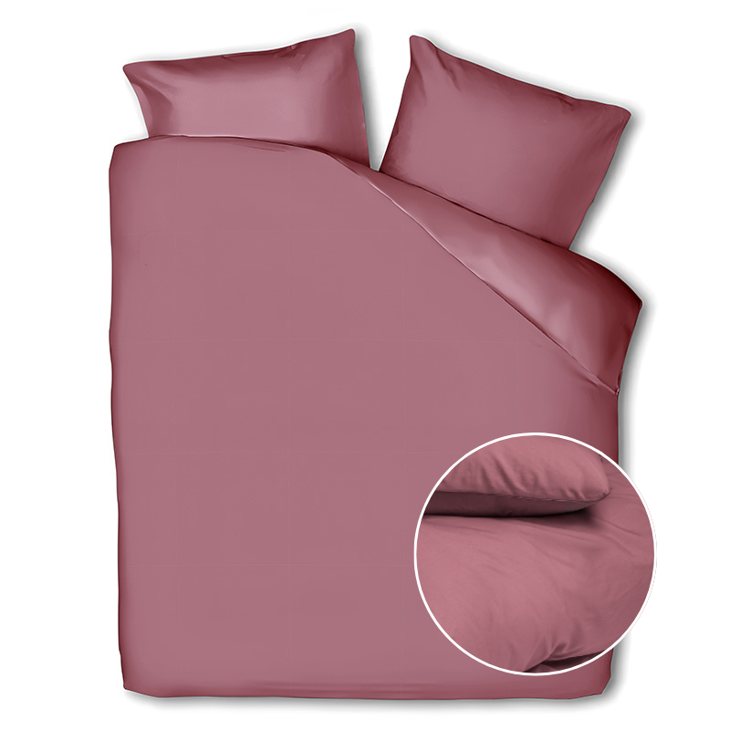 Dreamhouse Dekbedovertrek Percale Katoen Uni Tweepersoons (200x200 Cm) Oud Roze Percale Katoen Effen  - Overtrek - 200x200 Cm (Tweepersoons) - - 