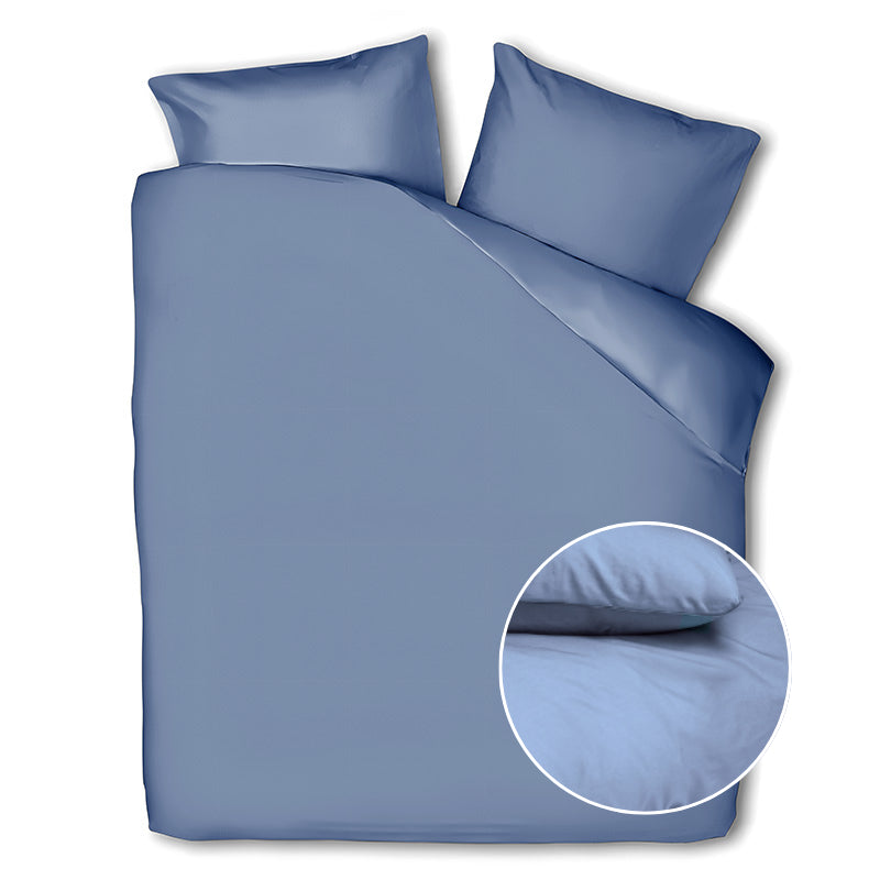 Dreamhouse Dekbedovertrek Percale Katoen Uni Tweepersoons (200x200 Cm) Blauw Percale Katoen Effen  - Overtrek - 200x200 Cm (Tweepersoons) - - 