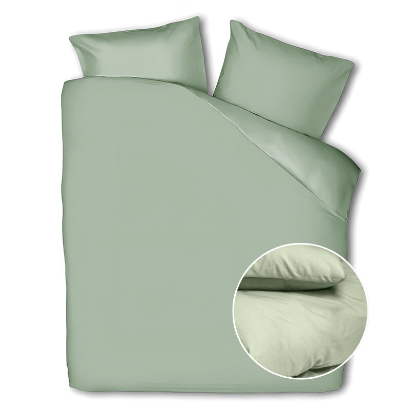 Dreamhouse Dekbedovertrek Percale Katoen Uni Tweepersoons (200x200 Cm) Jade Groen Percale Katoen Effen  - Overtrek - 200x200 Cm (Tweepersoons) - - 