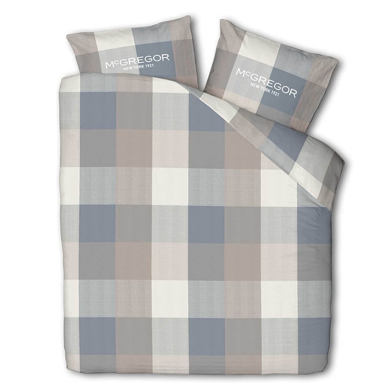 McGregor Dekbedovertrek  KatoenFlanel Cozy Cabin Eenpersoons (140x200 Cm) Meerkleurig Flanel Ruiten  - Overtrek - 140x200 Cm - 