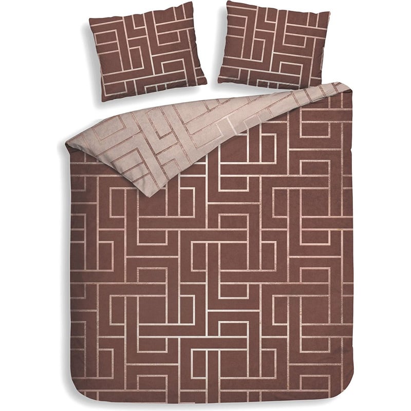 Heckett Lane Dekbedovertrek Katoen Roja LitsJumeaux (240x220 Cm) Bruin & Taupe & Beige Katoen Patroon  - Overtrek - 240x220 Cm (Lits-Jumeaux) - - 
