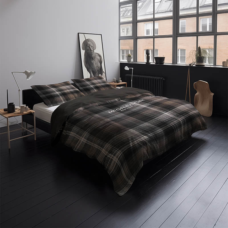McGregor Dekbedovertrek Katoen Satijn Chestnut Plaid LitsJumeaux (240x220 Cm) Meerkleurig Katoen Satijn Ruiten  - Overtrek - 240x220 Cm - 