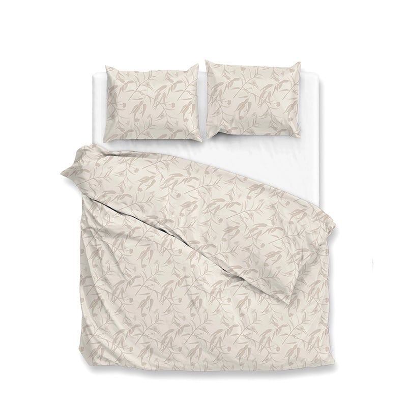Zo!Home Dekbedovertrek Katoen Satijn Flori Di Satinado Off White LitsJumeaux XL (260x200 Cm) Offwhite Katoen Satijn Effen  - Overtrek - 260x200 Cm - 