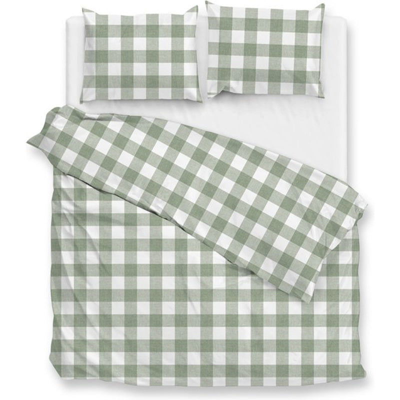 Heckett Lane Dekbedovertrek Quattro Di Lino Groen LitsJumeaux XL (260x200 Cm)  - Overtrek - 260x200 Cm (Lits-Jumeaux XL) -  - 