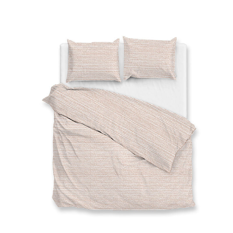 Zo!Home Dekbedovertrek Katoen Strisicia LitsJumeaux (240x220 Cm) Beige Katoen Natuur  - Overtrek - 240x220 Cm (Lits-Jumeaux) -  - 