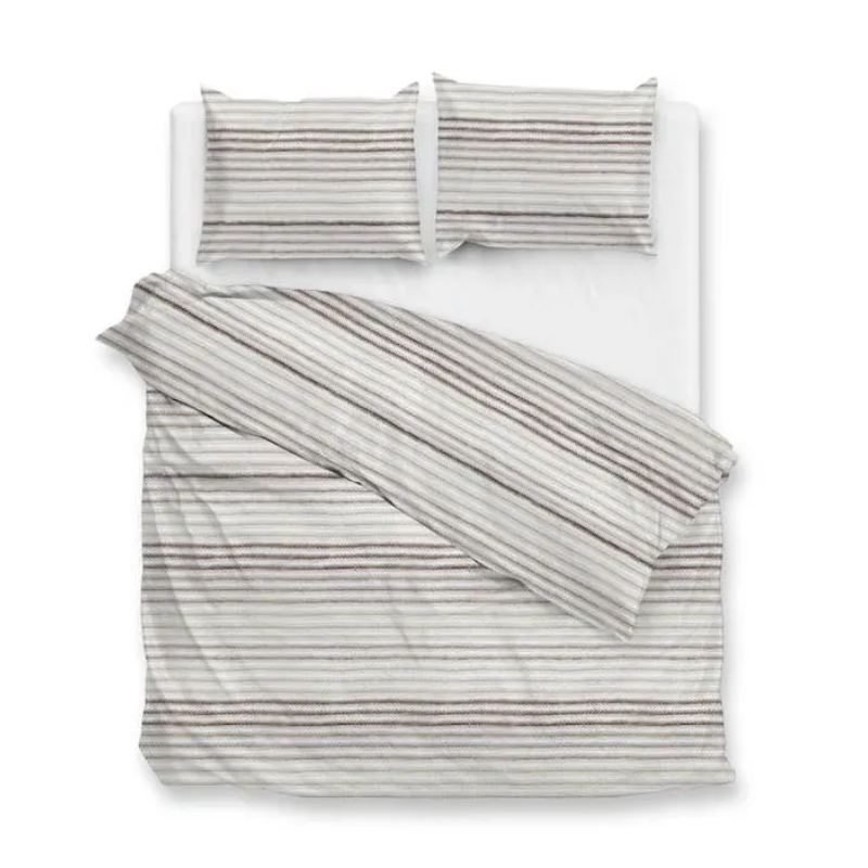 Zo!Home Dekbedovertrek Katoen Flanel Pia LitsJumeaux XL (260x200 Cm) Bruin & Beige Flanel Patroon  - Overtrek - 260x200 Cm (Lits-Jumeaux XL) - - 