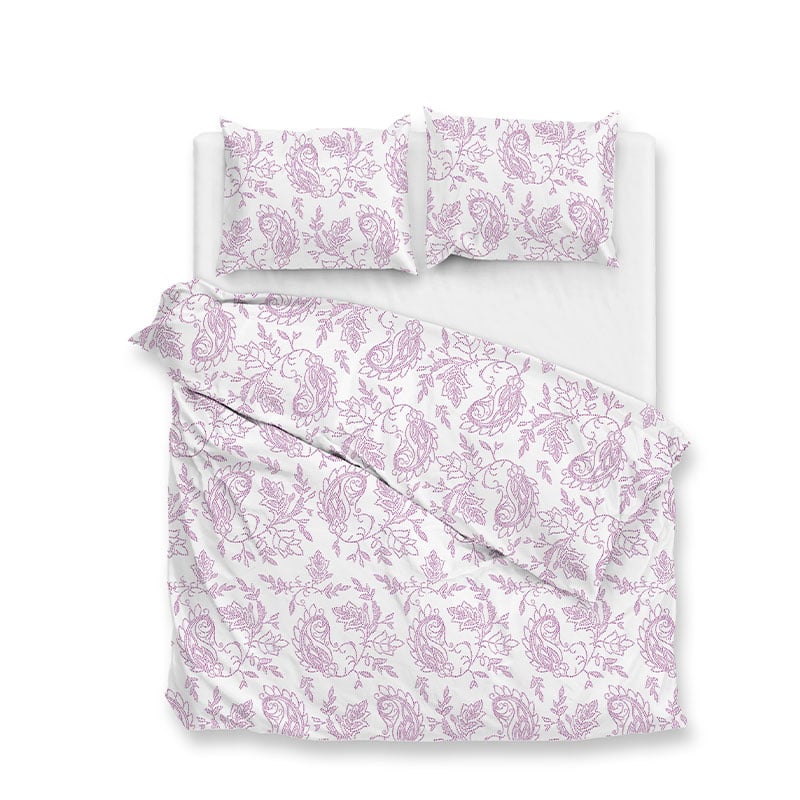 Zo!Home Dekbedovertrek Katoen Indiano LitsJumeaux (240x220 Cm) Roze Katoen  - Overtrek - 240x220 Cm (Lits-Jumeaux) -  - 