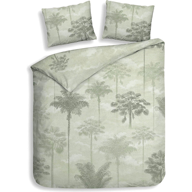 Heckett Lane Dekbedovertrek Katoen Heron LitsJumeaux XL (260x200 Cm) Groen Katoen Natuur  - Overtrek - 260x200 Cm (Lits-Jumeaux XL) - Heckett - 