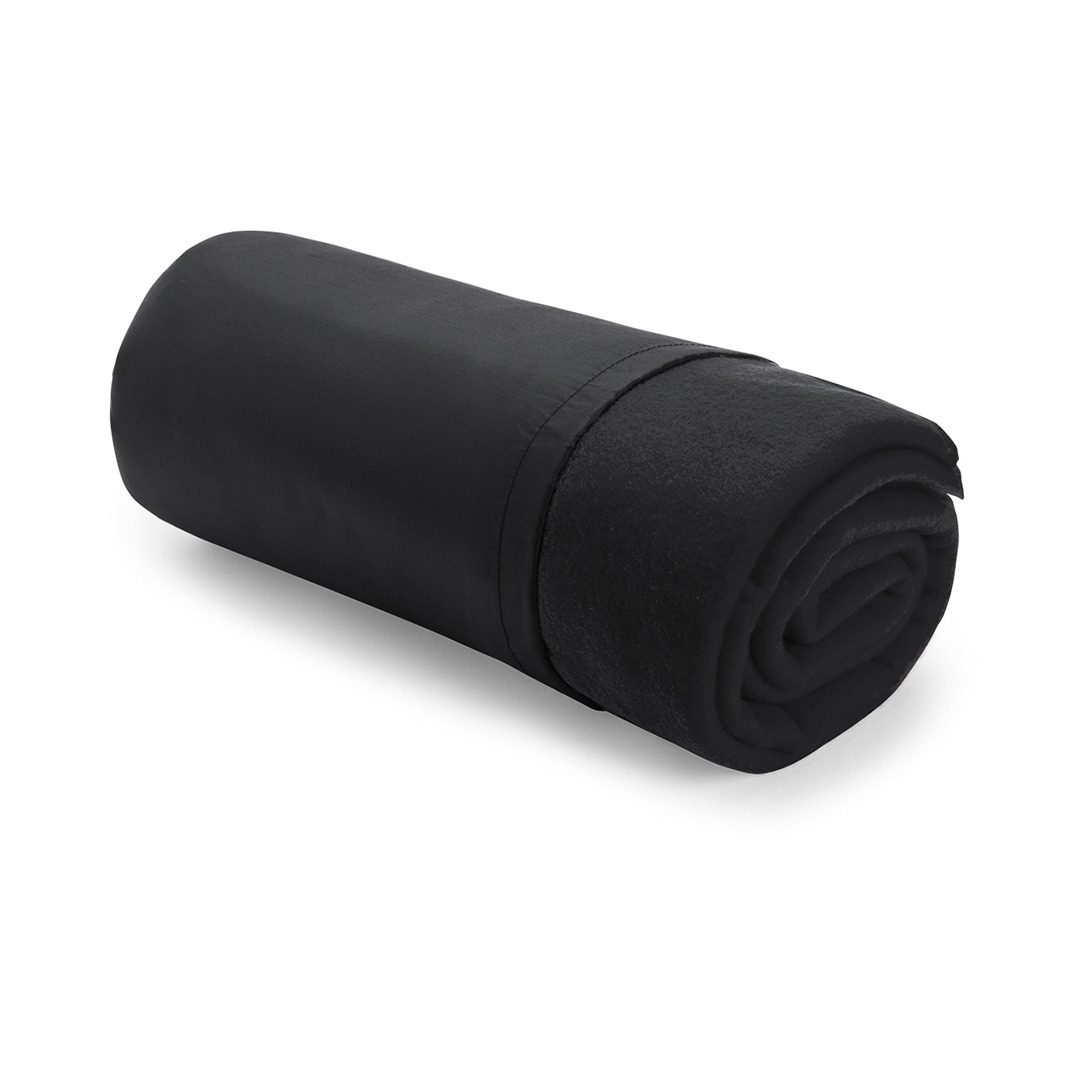 Merkloos Warme Polar Fleece deken/plaid - 2x stuks - zwart - 120 x 150 cm - Woondekens/bankdekens - opberghoe -