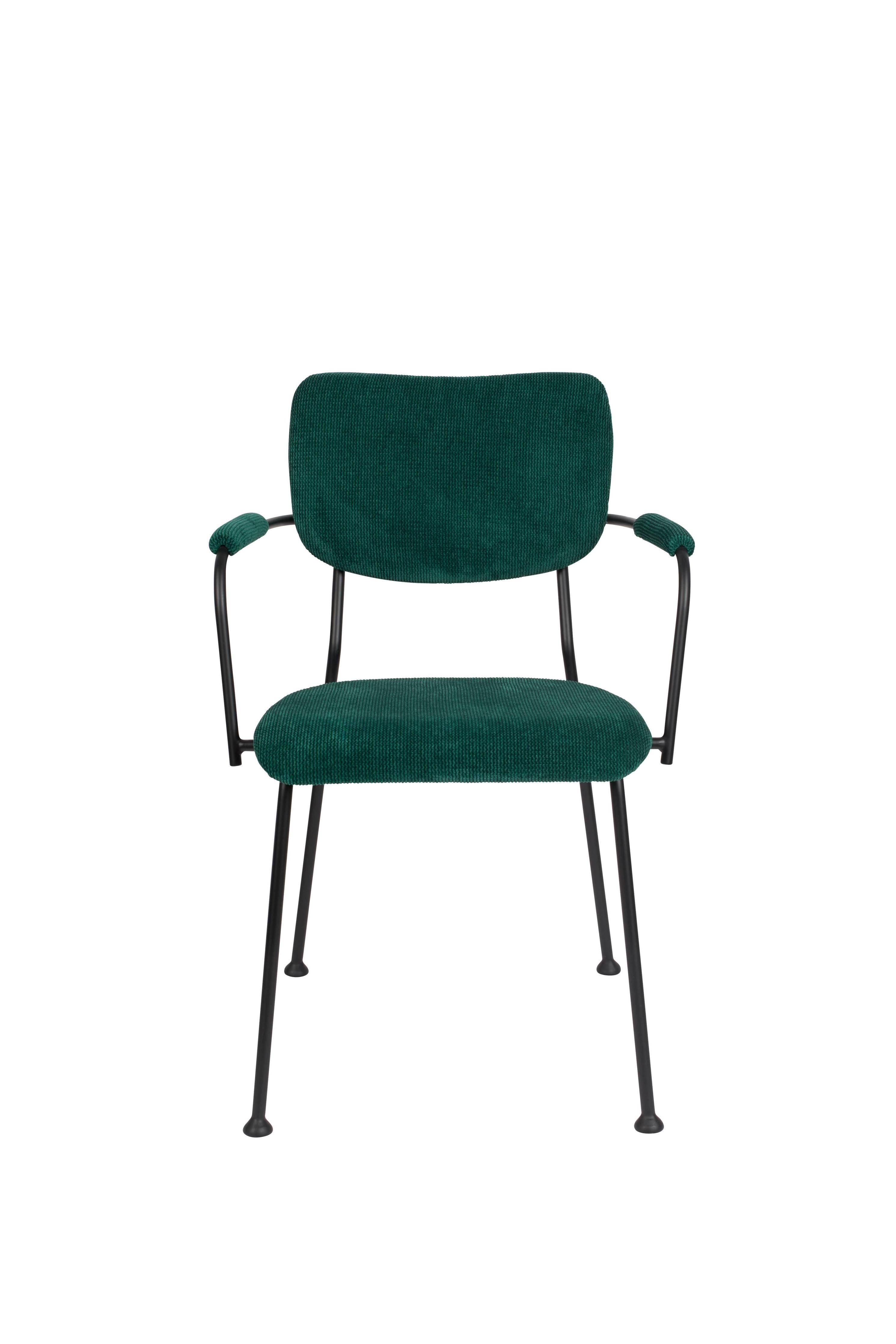 Zuiver Set van 2 eetkamerstoelen Benson met armleuning | 