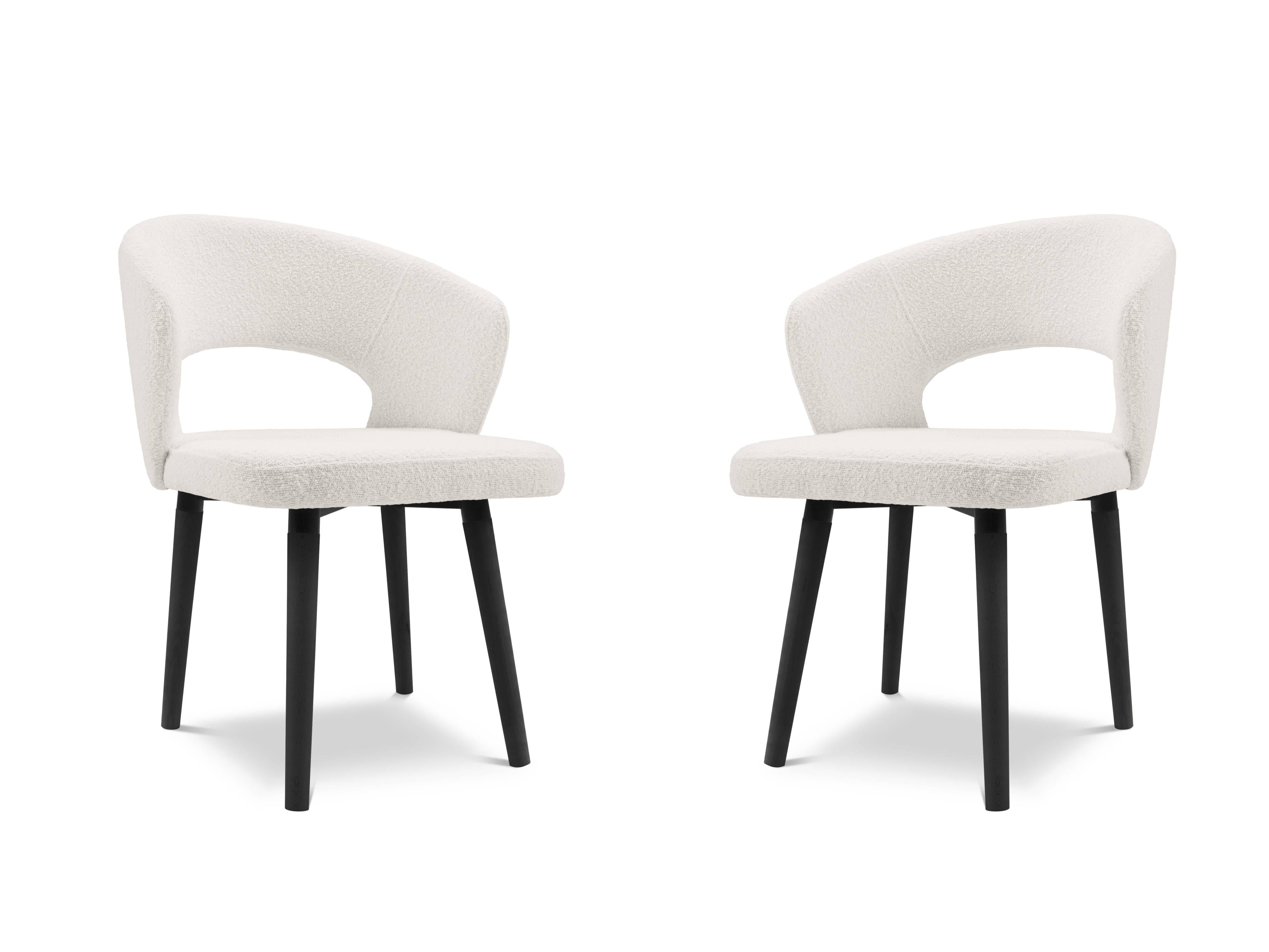 Windsor & Co Set van 2 eetkamerstoelen Eslin bouclé | 