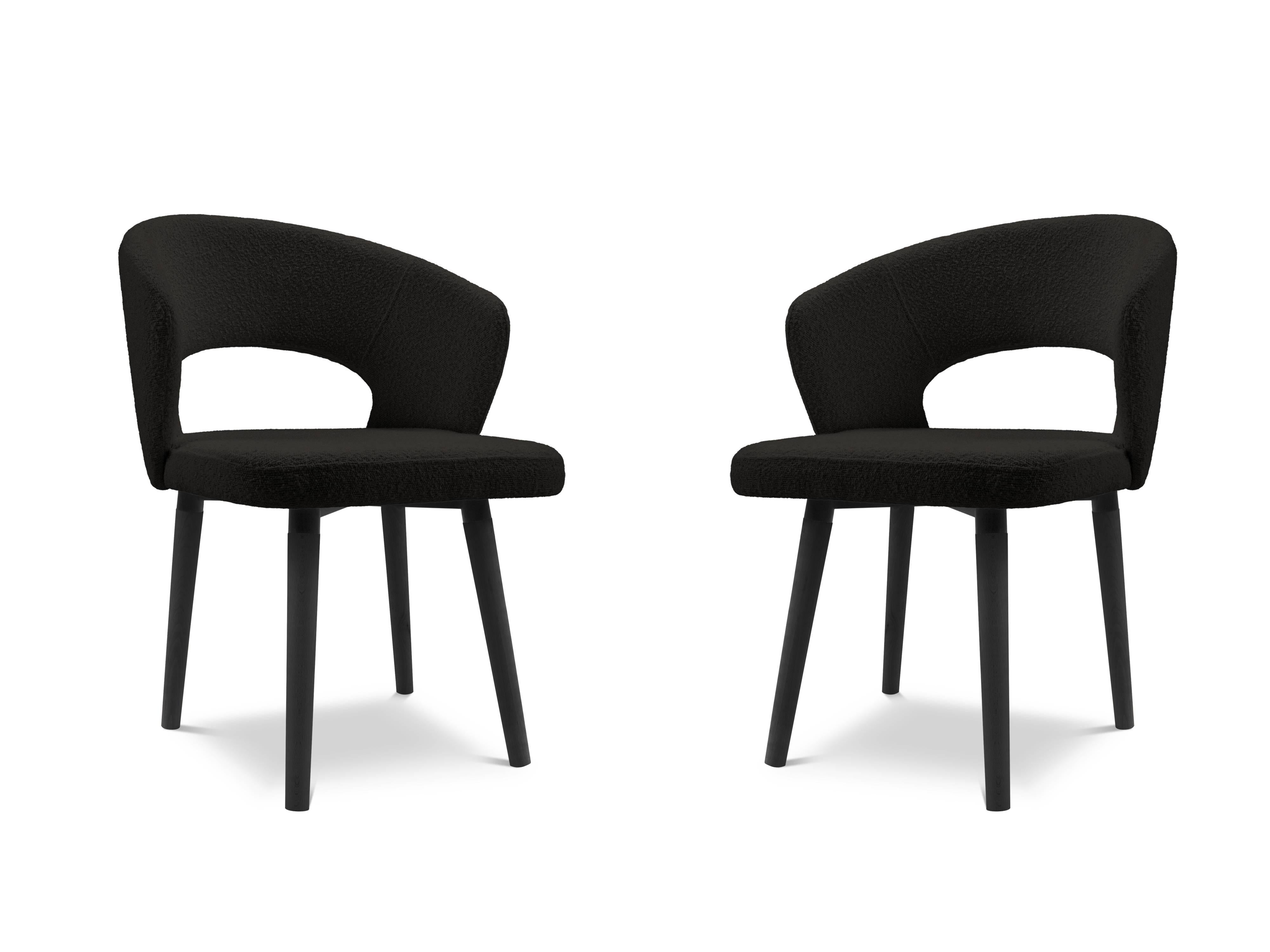 Windsor & Co Set van 2 eetkamerstoelen Eslin bouclé | 