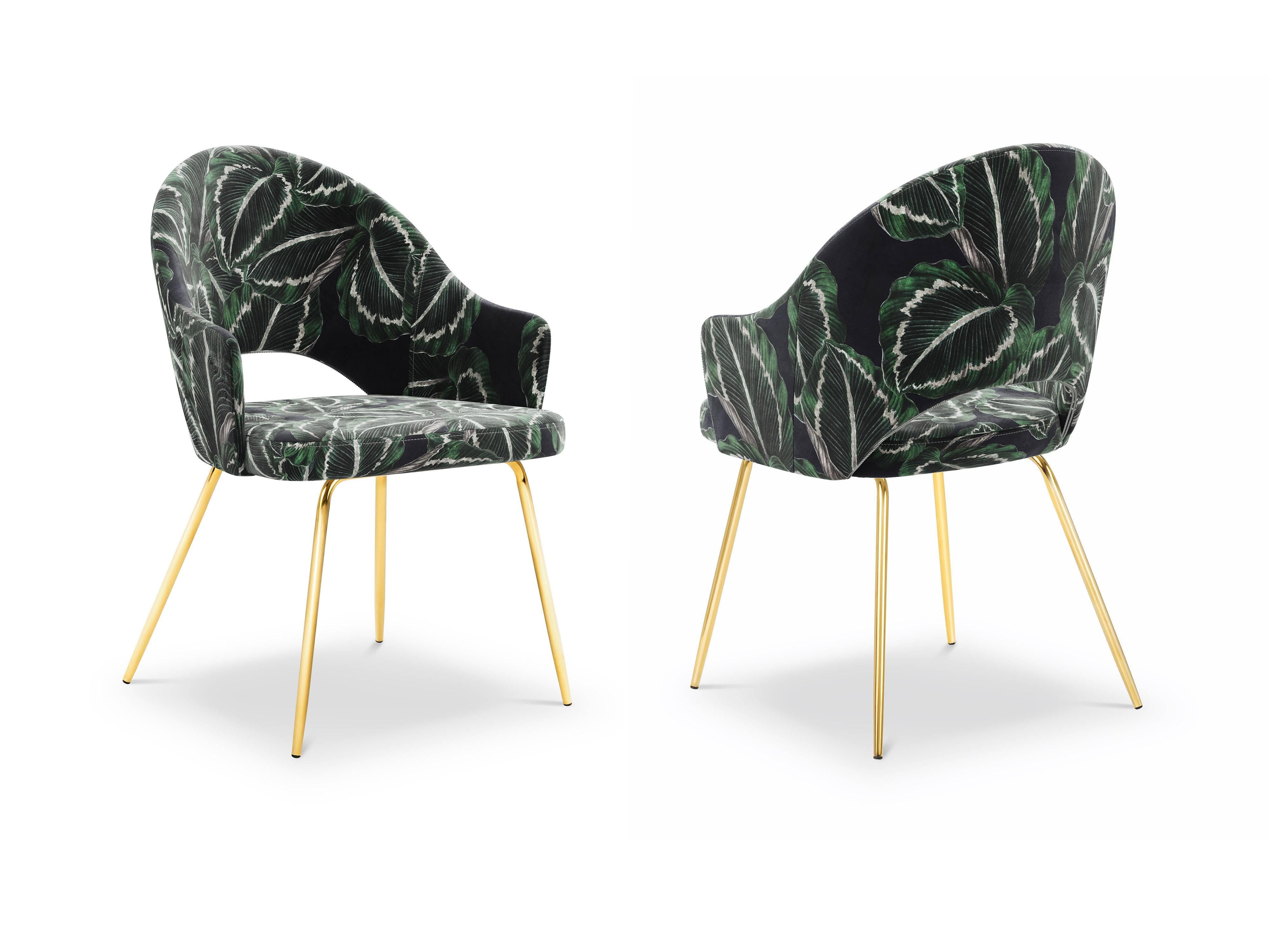 CXL by Christian Lacroix Set van 2 eetkamerstoelen Lys velvet | 