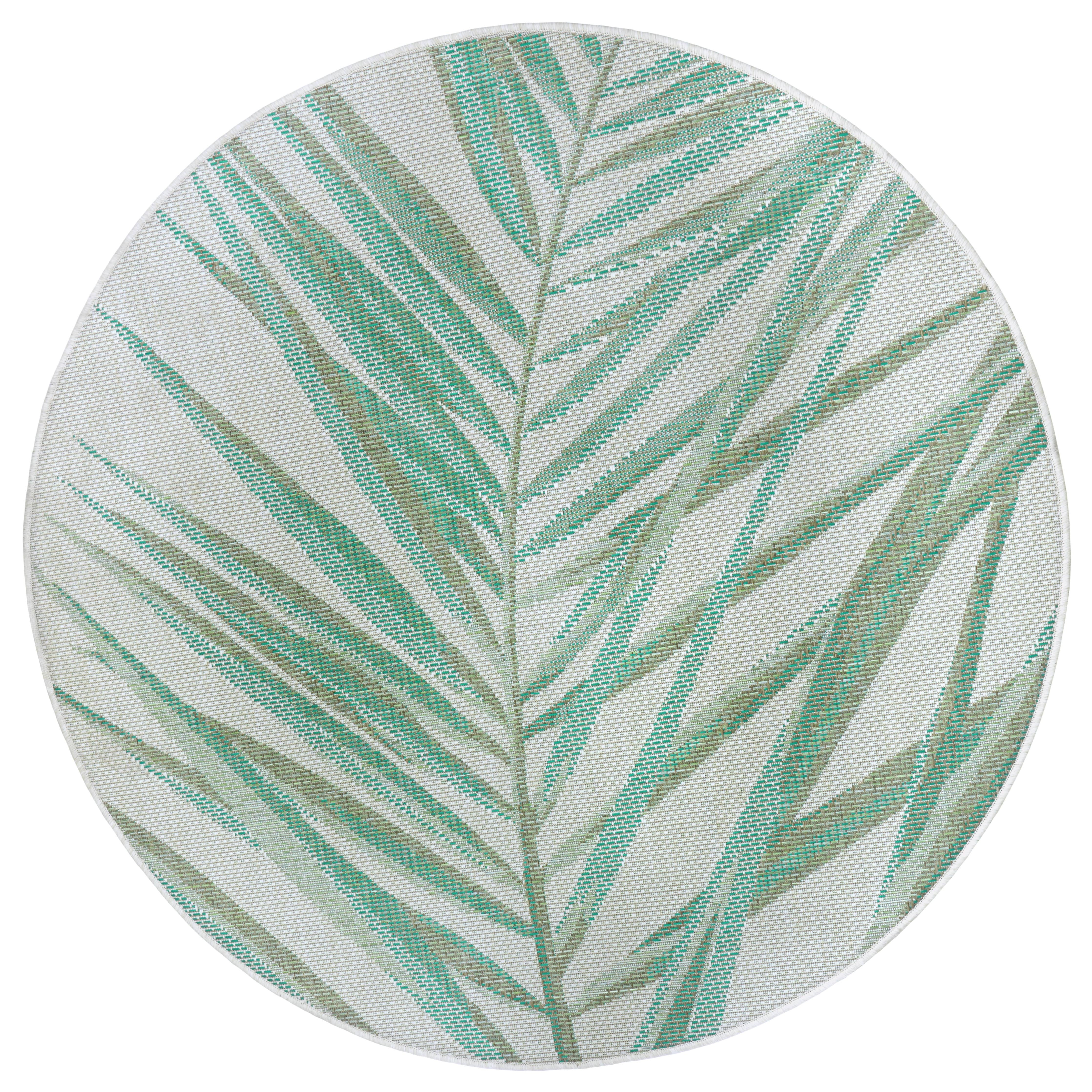 Northrugs Vloerkleed Palm rond in- & outdoor | 
