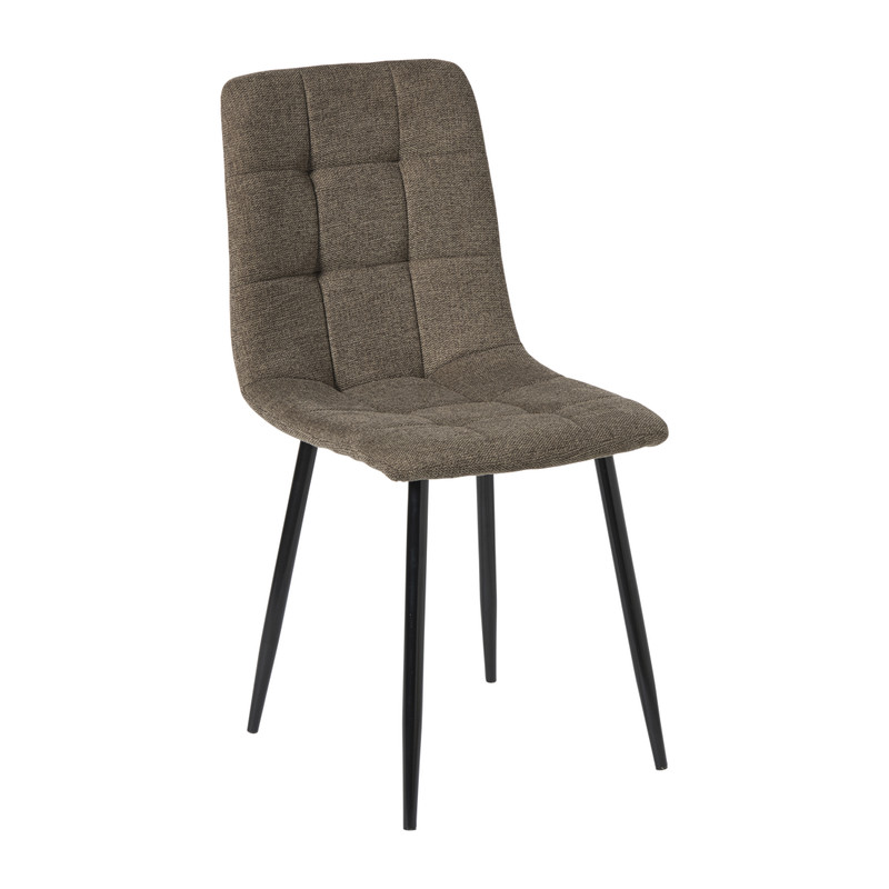 Xenos Eetkamerstoel chenille - bruin - 90x53.5x44.5 cm