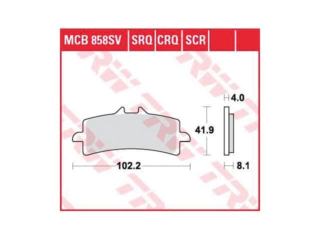 TRW Remblokken, en remschoenen voor de moto, MCB858TRQ Sinter track