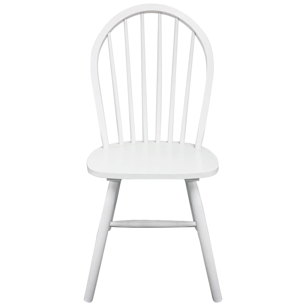 vidaXL Eetkamerstoelen 2 st massief rubberwood wit