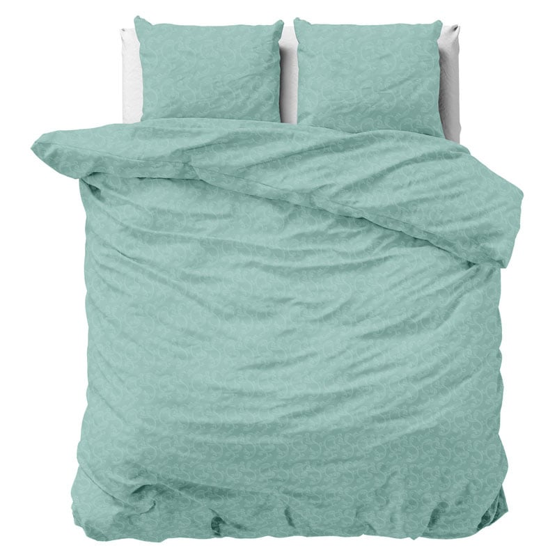 Zensation Dekbedovertrek Gaia Mint LitsJumeaux (240x220 Cm) Groen Microvezel Patroon  - Overtrek - 240x220 Cm (Lits-Jumeaux) -  - 