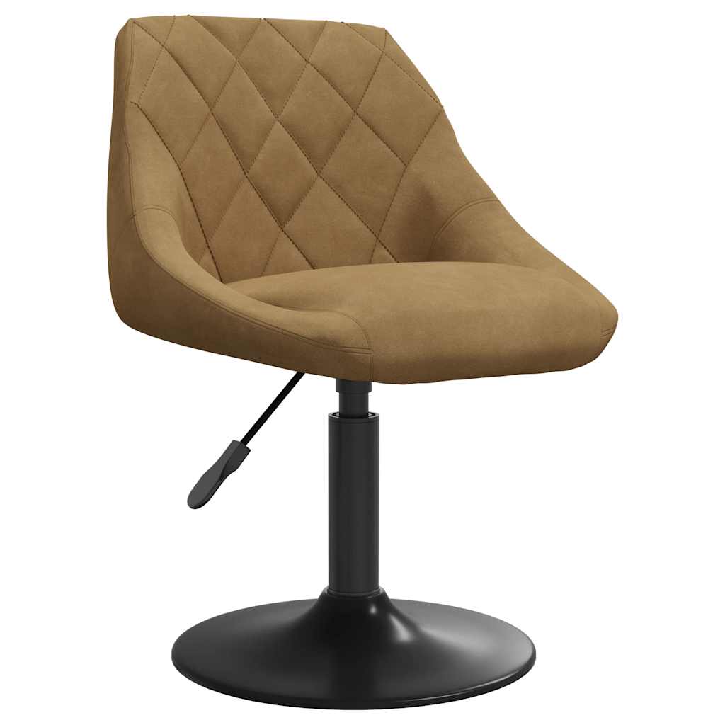vidaXL Eetkamerstoelen draaibaar 6 st fluweel bruin