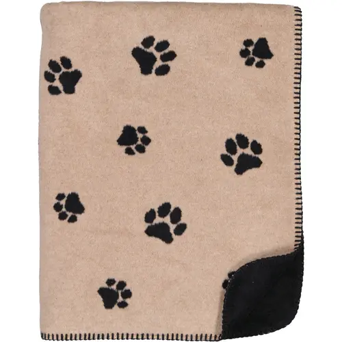 Cawö We love dogs 62470 Woonplaid 150x200 zwart/beige