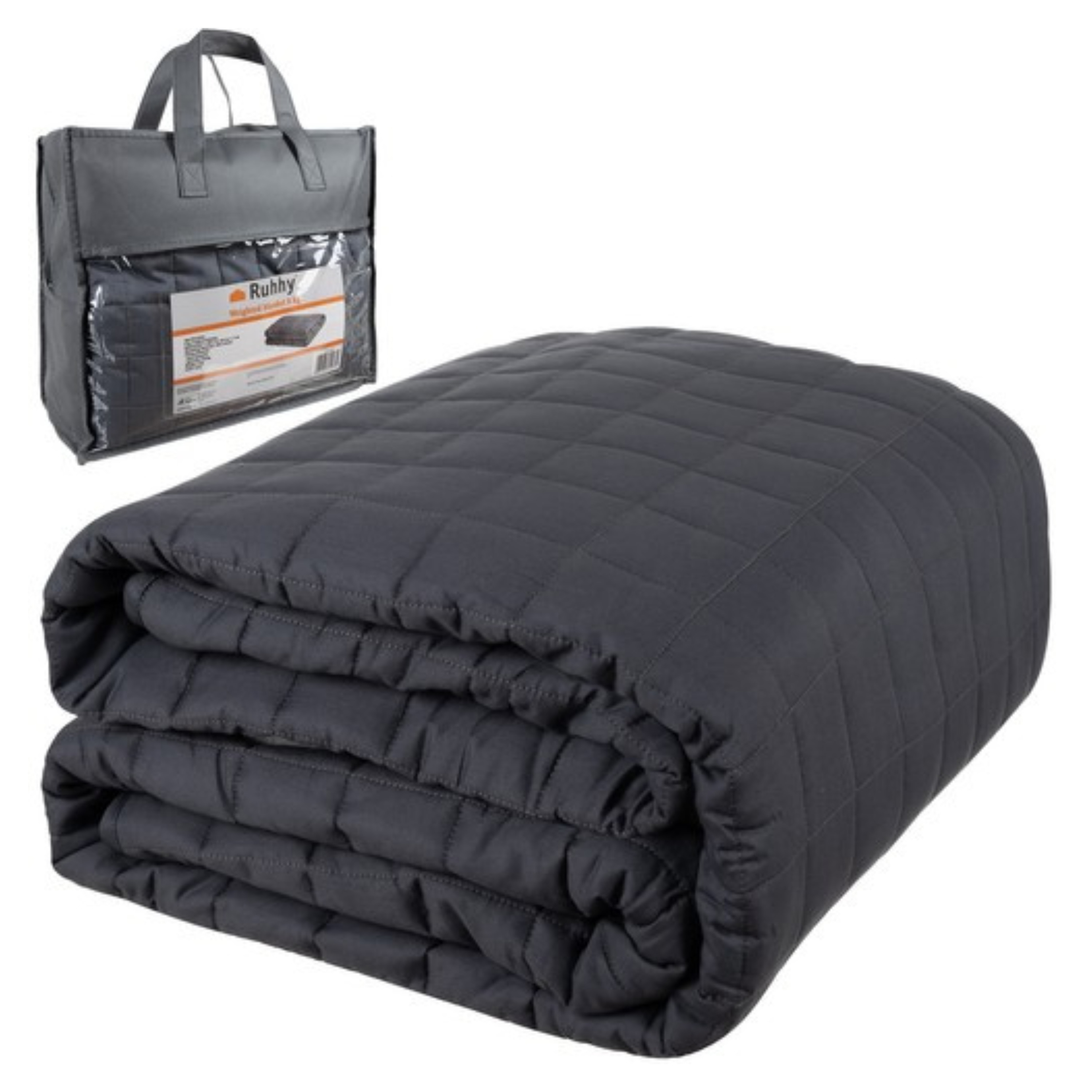 Ruhhy verzwaringsdeken - donkergrijs - 200 x 150 cm - 8 kg - katoen - slapen - slaapproblemen -